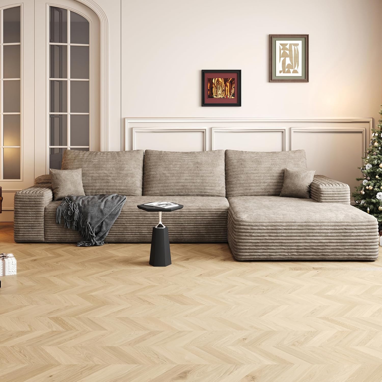 108" Sectional Couches for Living Room Modern Modular Sofa with L-Shape Couchs Upholstered Boneless