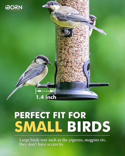 iBorn Metal Bird Feeder Hanging Wild Bird Seed Feeder for Mix Seed Blends Heavy Duty All Metal