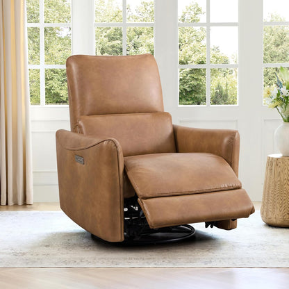 CHITA Power Recliner Chair Swivel Glider, FSC Certified Upholstered Faux Leather Living Room