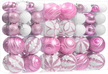 100Pcs Christmas Balls Ornaments Set, Shatterproof Christmas Decorations with Hand-held Gift