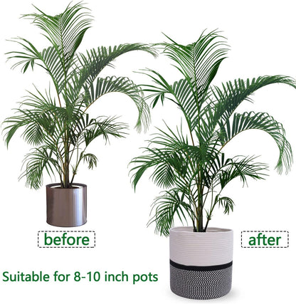 Cotton Rope Plant Basket Modern Woven Basket for 10" Flower Pot Floor Indoor Planters,Storage