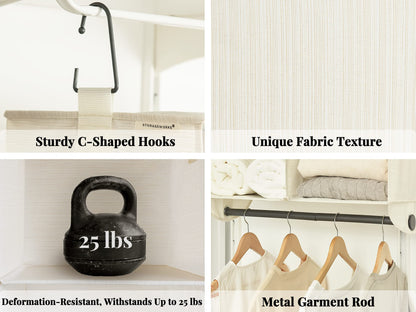 StorageWorks Hanging Closet Organizer with Rod, 4 Sections, 2 Tiers, White