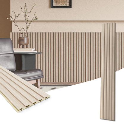 Art3d WPC Wainscoting Panels, 16-Pack 48 x 6 Inch 3D Wall Accents for Interior Wall Decor, Living