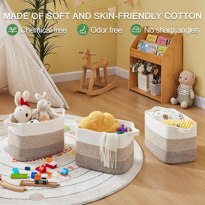 Storage Basket for Organizing, Woven Baskets for Storage, Rectangle Decorative Baskets for Shleves