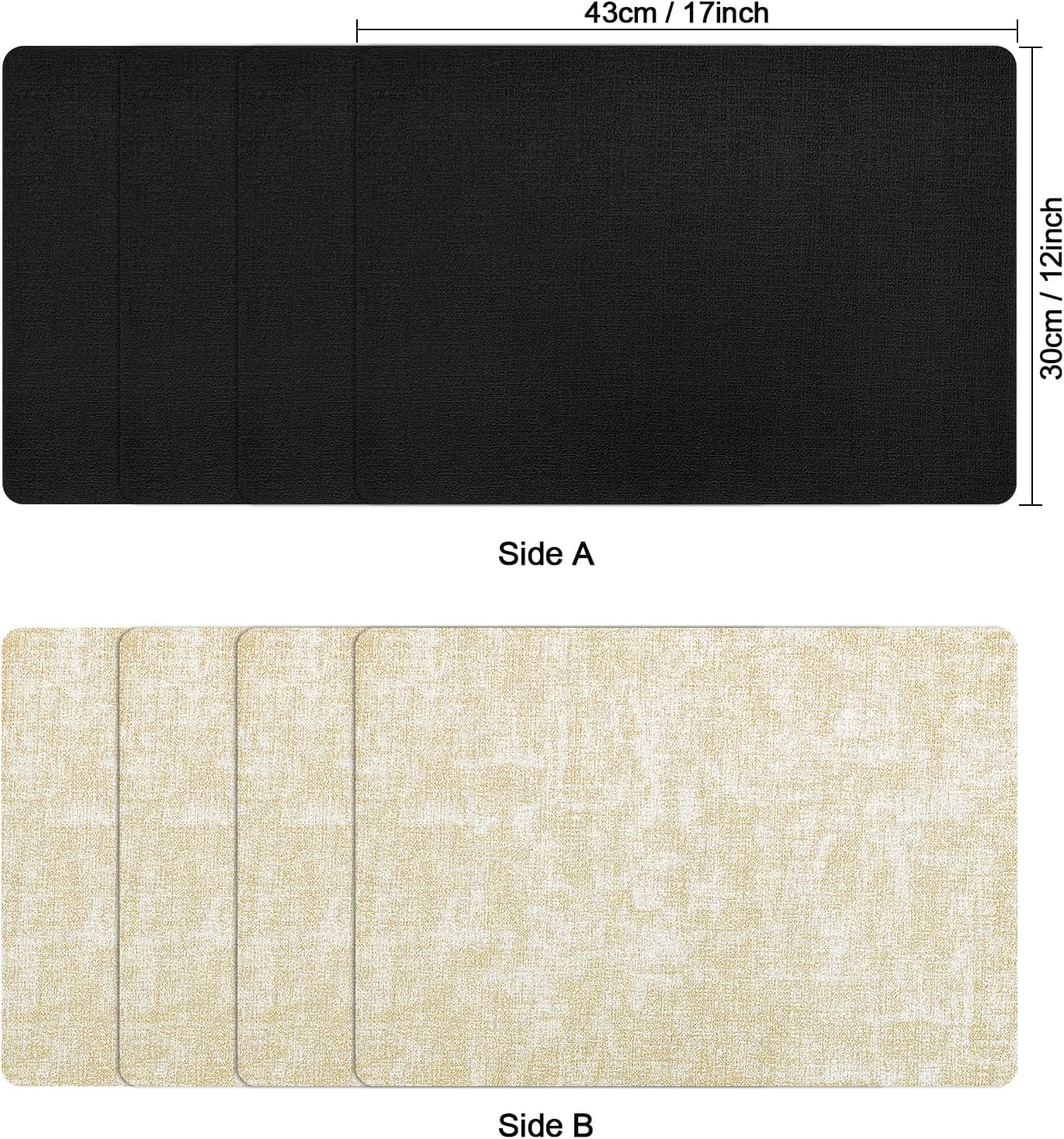 Myir JUN Placemats Dual Sided, Faux Leather Place Mats Set of 8 Indoor Placemats for Dining Table