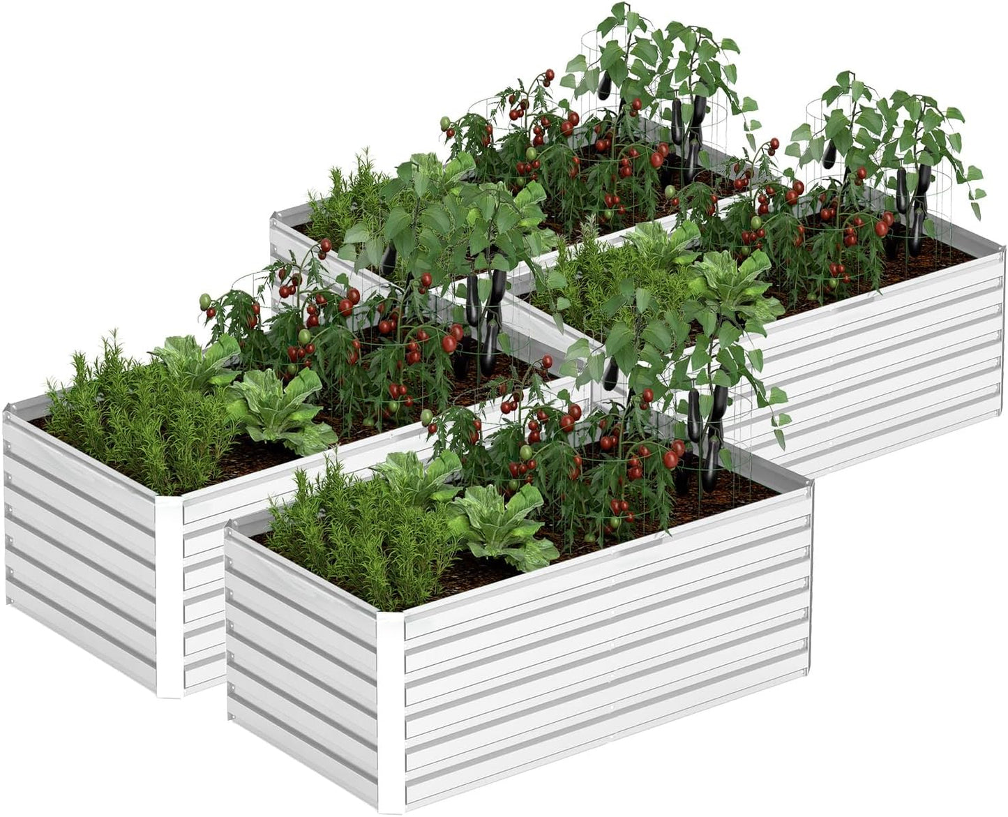 6x3x2 ft Raised Garden Bed, Large Metal Planter Raised Beds, Planters for Outdoor Plants for