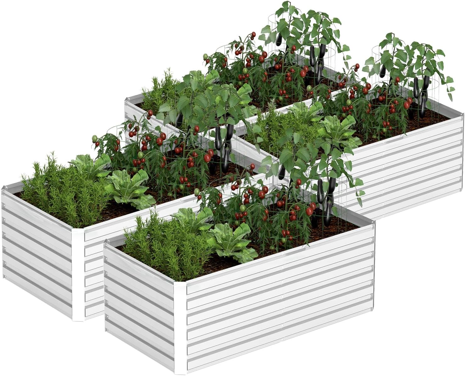6x3x2 ft Raised Garden Bed, Large Metal Planter Raised Beds, Planters for Outdoor Plants for