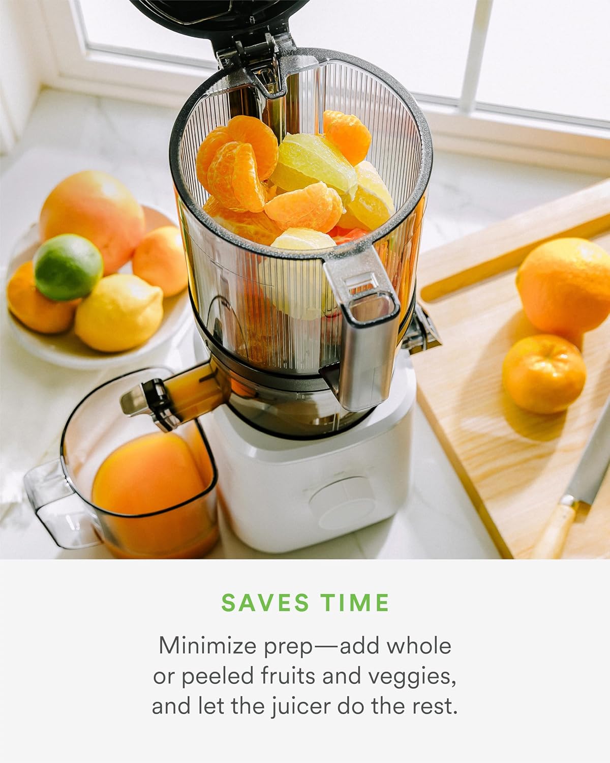 Nama J2 Cold Press Juicer – Self Feeding for Hands-Free Operation with Wide Mouth Hopper for Whole
