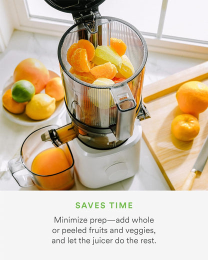 Nama J2 Cold Press Juicer – Self Feeding for Hands-Free Operation with Wide Mouth Hopper for Whole