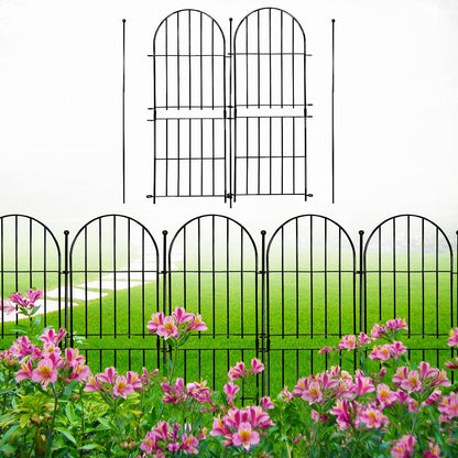 Decorative Garden Fence 31in (H) x10ft (L), 10 Pack No Dig Fence Animal Barrier for Dog, Arched
