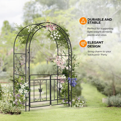 VINGLI Garden Arbor Arch, Wedding Arch Archway for Ceremony Party, Trellis for Plant Climbing