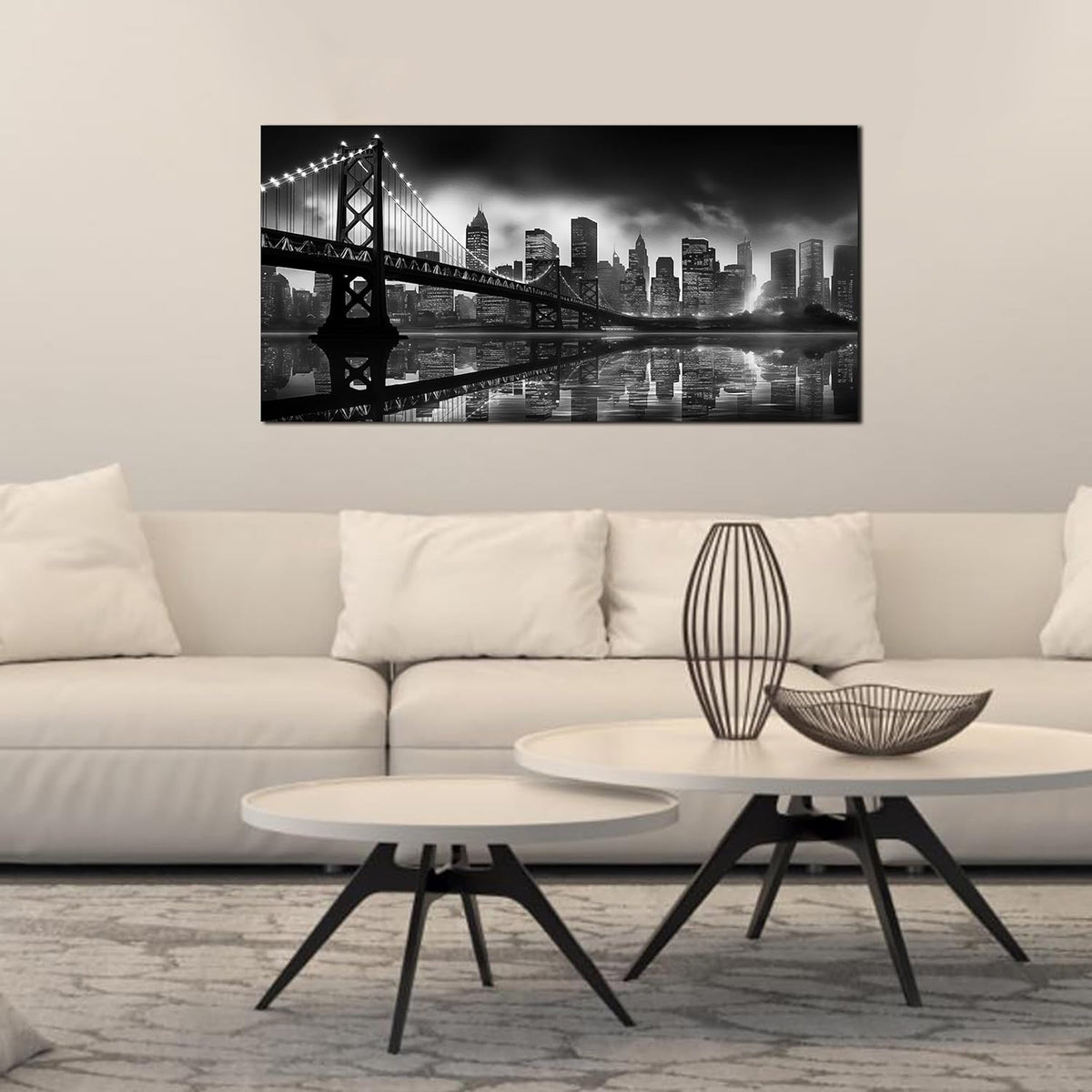 Brooklyn Bridge Wall Art for Living Room City Wall Decor for Bedroom Black Wall Decor for Office 20