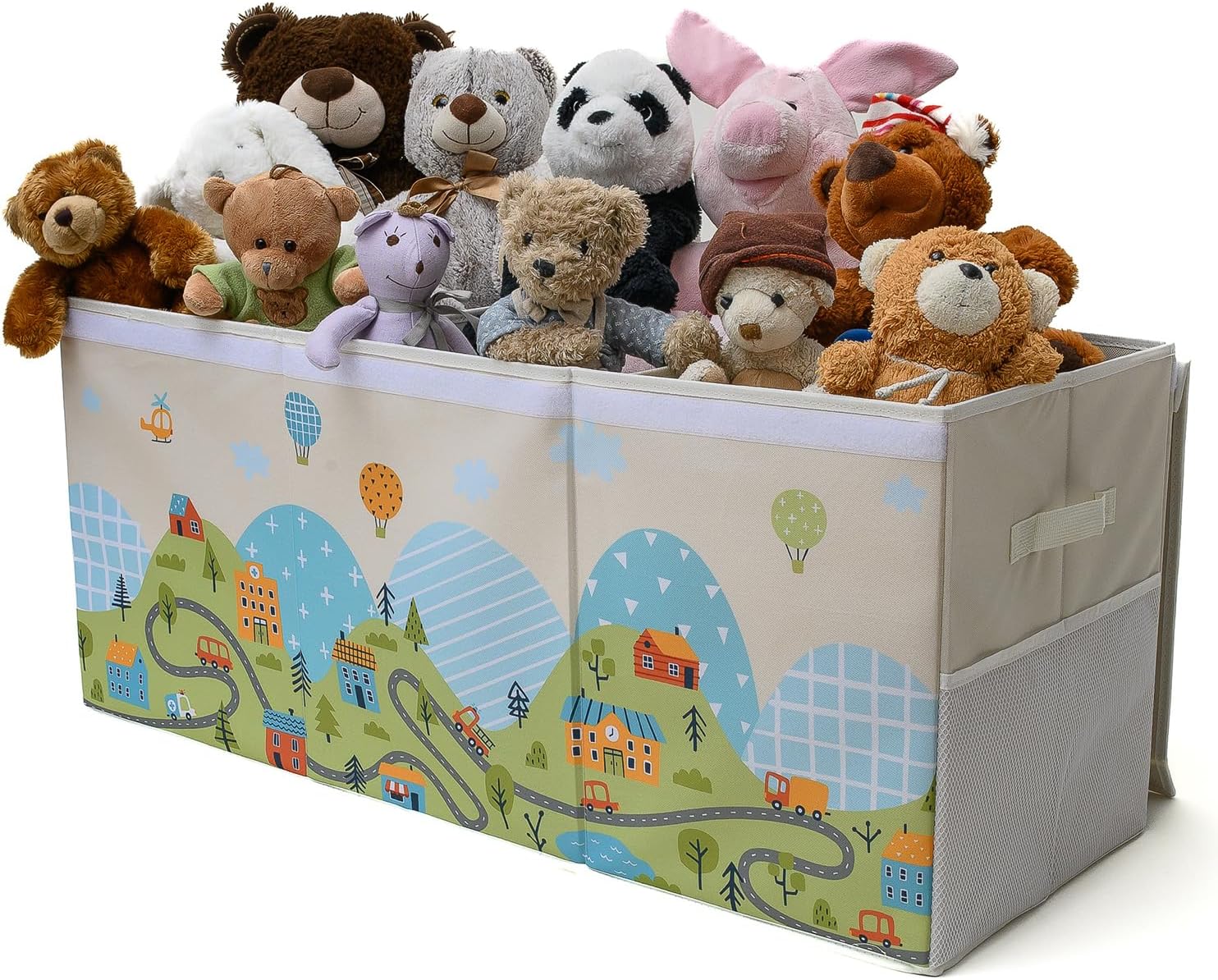 Extra Large Toy Storage Organizer with Lid - Sturdy, Collapsible Toy Chest Storage Box with Cute