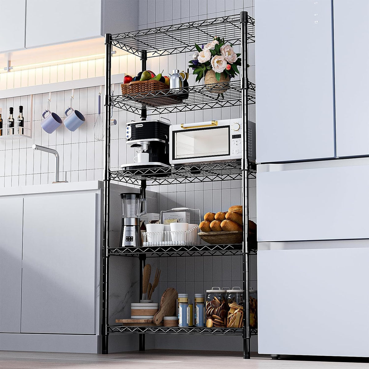 1250 lbs Storage Shelving Utility Shelving Unit 5-Tier Utility Shelving Unit Steel Organizer Wire