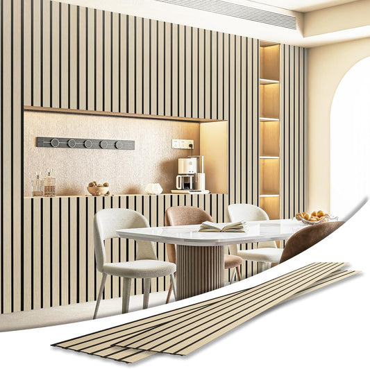 Art3d 4-Pack Glue-On Six-Grid Wainscoting Panel for Interior Wall Decor - 104 x 12 Inch Polystyrene
