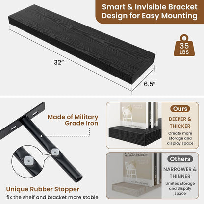 fuqing Floating Shelves for Wall, Bathroom Shelf Wall Mounted for Storage, Shelves with Invisible