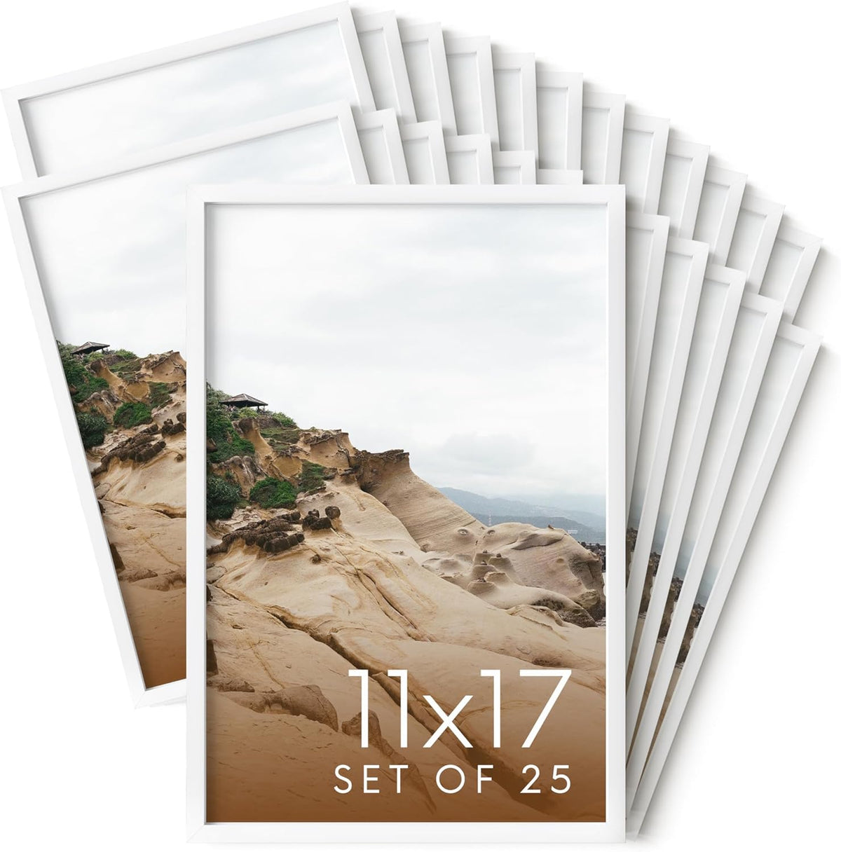 HAUS AND HUES 11x17 White Metal Picture Frames - Features Premium Aluminum, Vertical & Horizontal