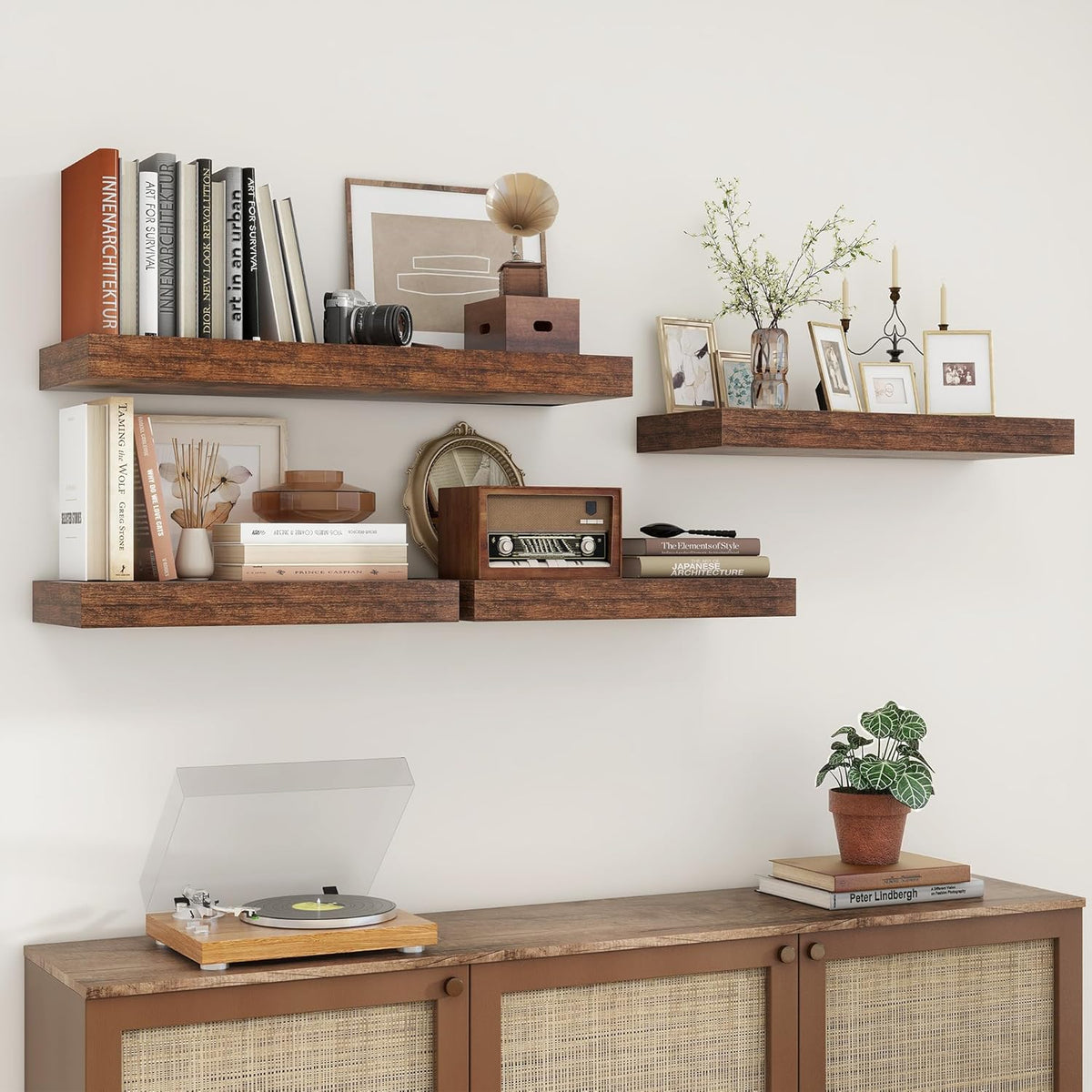 12 Inch Deep Floating Shelves for Wall | 30 Inch Floating Shelves Set of 2 | Rustic Wood Shelves