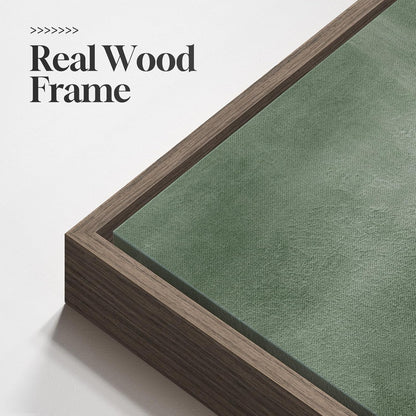 Framed Sage Green Abstract Wall Art, Modern Canvas Prints Artwork for Walls, Square Minimalist All