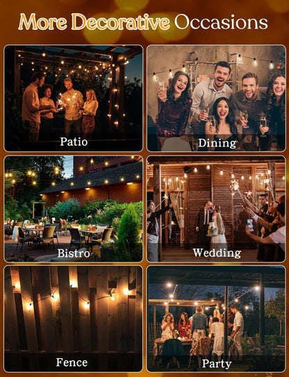 200FT Outdoor Lights for Patio – Dimmable String Lights for Outside with Remote – LED Hanging