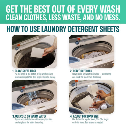 Sudstainables Laundry Detergent Sheets (200 Loads) – Eco-Friendly, Zero Waste, Plastic-Free Laundry