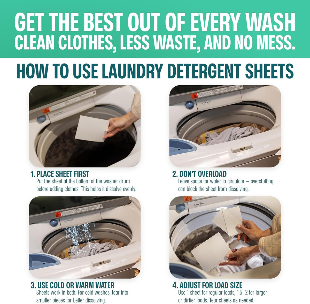 Sudstainables Laundry Detergent Sheets (60 Loads) – Eco-Friendly, Zero Waste, Plastic-Free Laundry