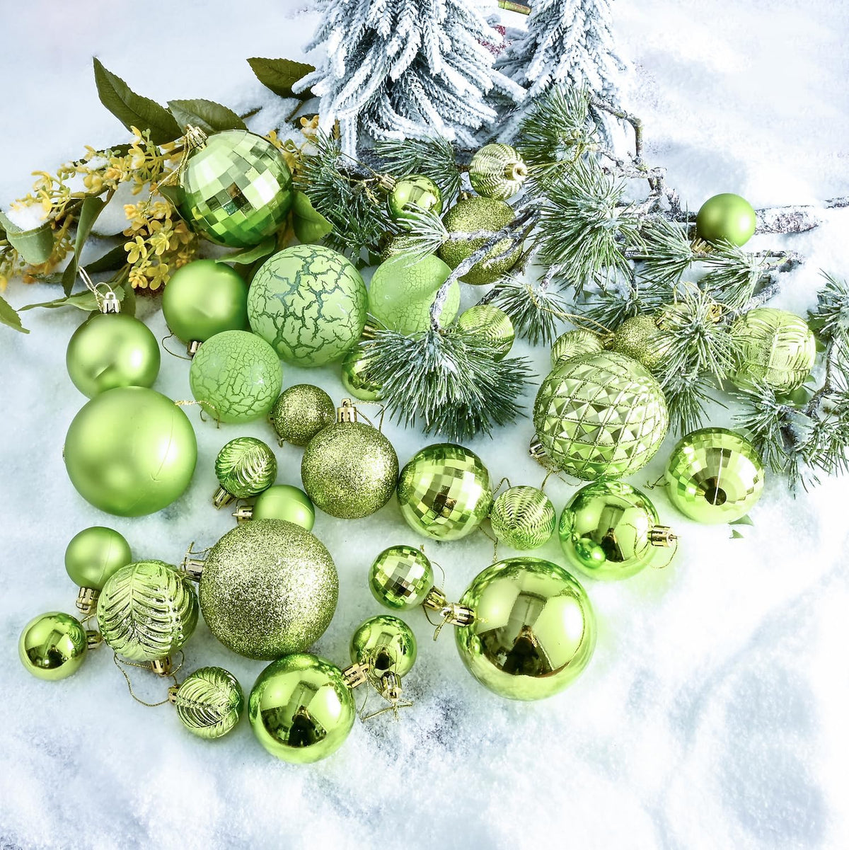 LANGXUN 36pcs Light Green Christmas Tree Decorations Balls, Bolas De Navidad, 2025 Christmas Decor