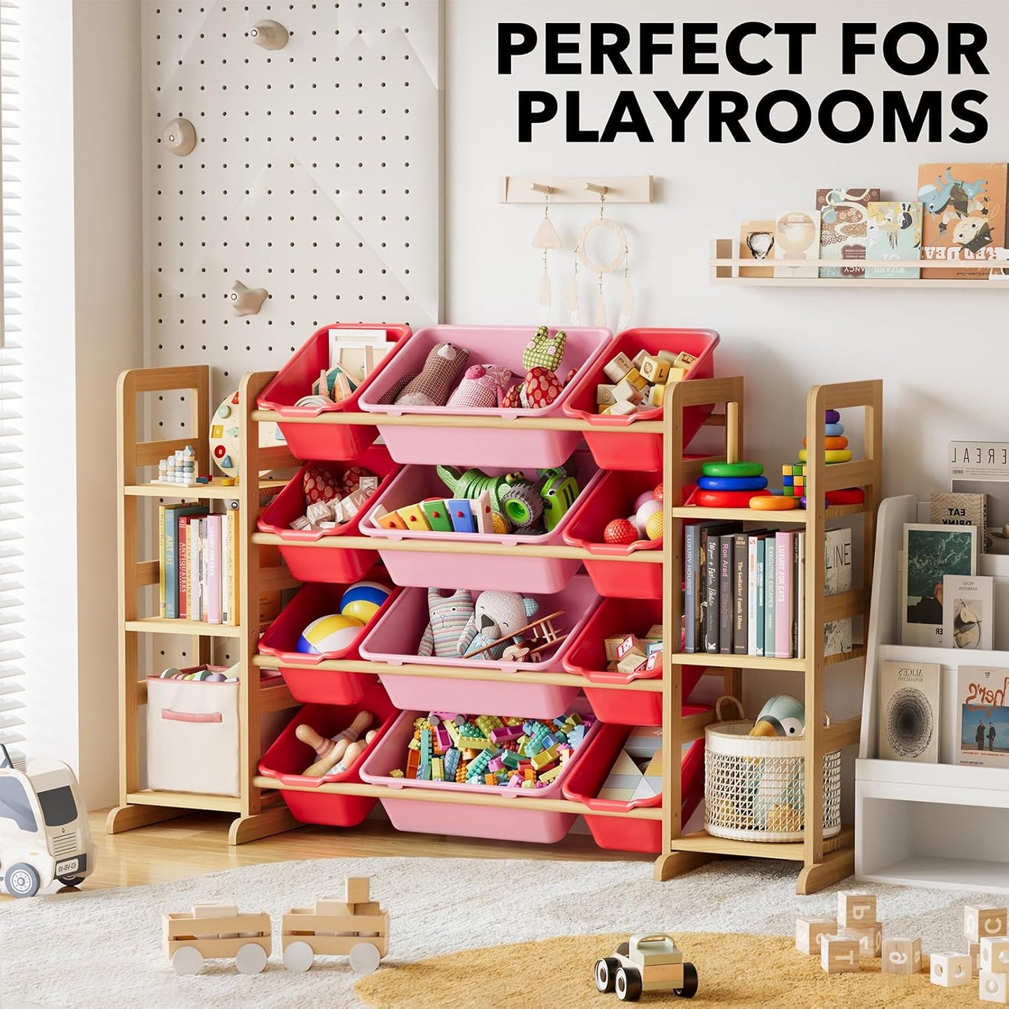 SpaceAid Toy Storage Organizer with 6 Shelves and 12 Bins, Toy Organizers Storage Bookshelf, Kids