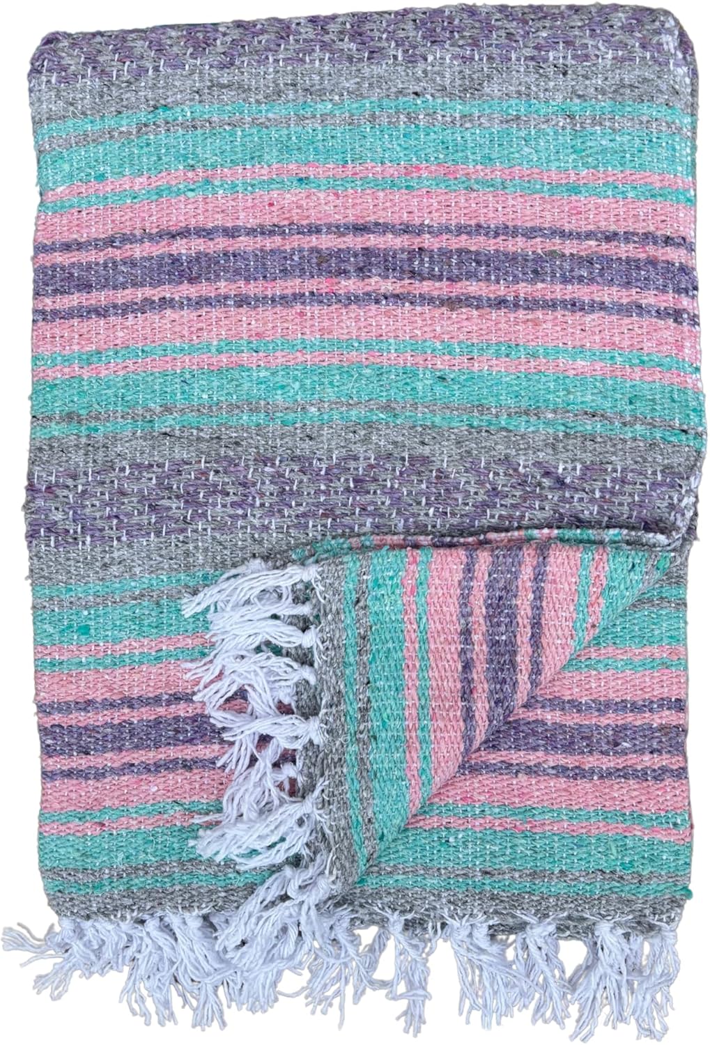 Del Mex Classic Mexican Blanket, Large Authentic Woven Falsa Throw (70"x50"), Artisan Southwest