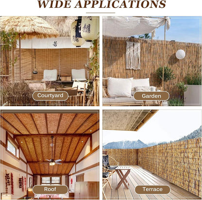 Natural Reed Fencing Rolls: Privacy Bamboo Fence 3/4/5/6ft High Roll Reed Screen, Decorative Bamboo