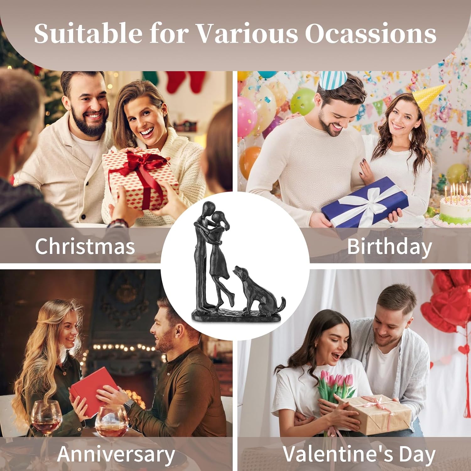 Sziqiqi Anniversary Iron Gifts for Her - Couple Love Sculpture Anniversary Iron Gift for Couple