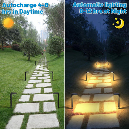 Sunvivo Solar Pathway Lights,2 Modes(Cool White or Warm White),Bright Solar Path Lights Outdoor