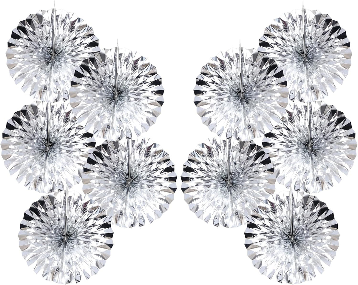 Silver Birthday Decorations,DIY Silver Paper Fans Hanging Decoration ,DecoracióN De CumpleañOs para