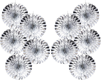 Silver Birthday Decorations,DIY Silver Paper Fans Hanging Decoration ,DecoracióN De CumpleañOs para