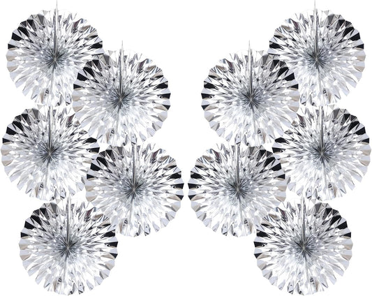 Silver Birthday Decorations,DIY Silver Paper Fans Hanging Decoration ,DecoracióN De CumpleañOs para