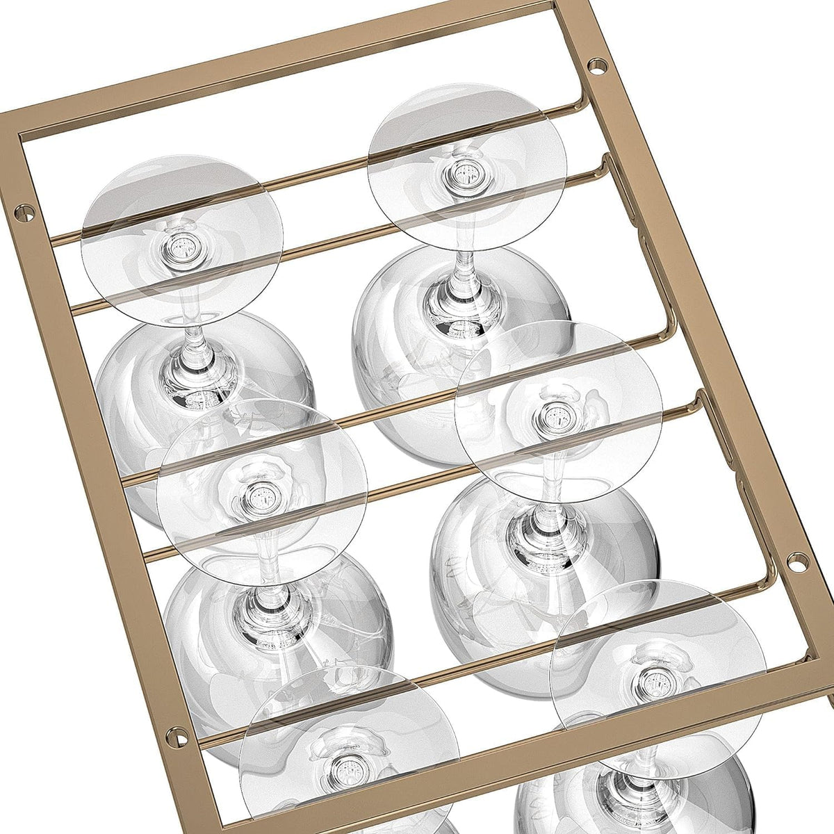 Wine Glass Rack - Under Cabinet Stemware Wine Glass Holder Glasses Storage Hanger 2 Pack Metal