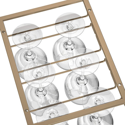 Wine Glass Rack - Under Cabinet Stemware Wine Glass Holder Glasses Storage Hanger 2 Pack Metal