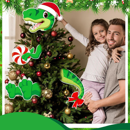 Dinosaur Christmas Tree Topper Decorations Head Arms and Legs Funny Xmas Ornament Decor for DIY