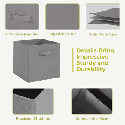 11x11 Storage Bins, Set of 3 Storage Cubes, Collapsible Cube Storage Box, Fabric Closet Organizers