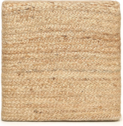 REDEARTH · Cube Pouf Foot Stool Ottoman - Jute Braided Pouffe Poof Accent Sitting - Set of 2