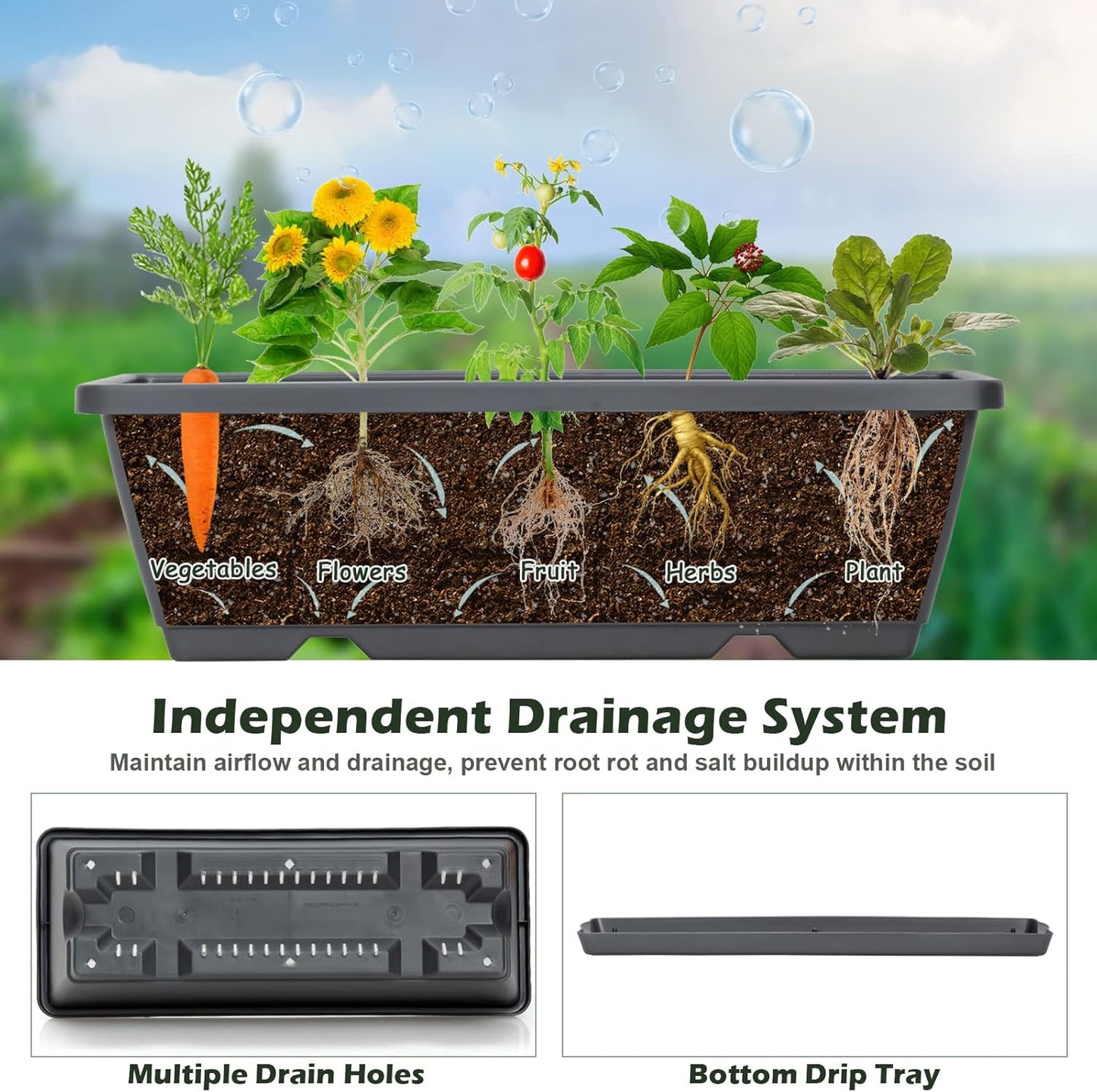S AFSTAR 5-Tier Vertical Garden Planter, 5-Layer Raised Garden Bed with 5 Detachable Planter Boxes