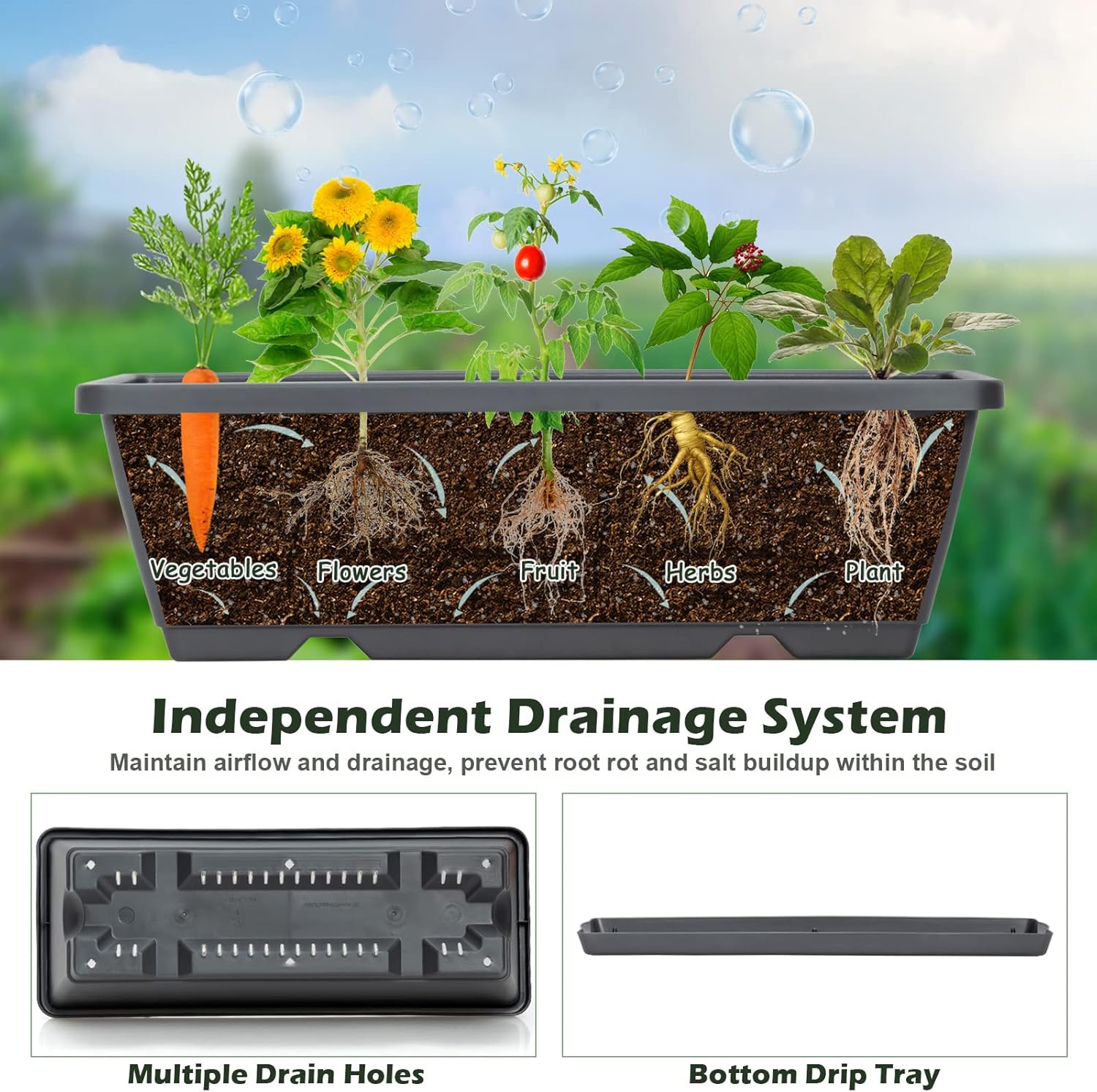S AFSTAR 5-Tier Vertical Garden Planter, 5-Layer Raised Garden Bed with 5 Detachable Planter Boxes