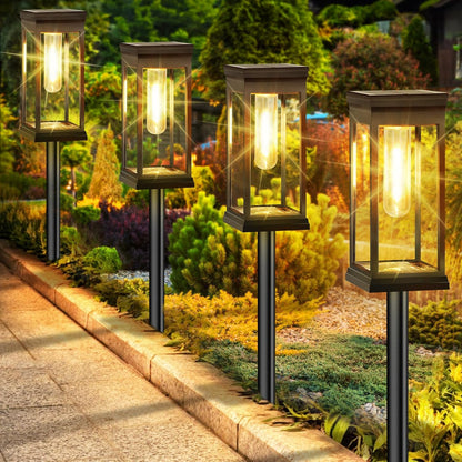 BesLowe 【Upgraded】 Solar Pathway Lights Outdoor, 12-Pack Large LED Solar Light Outdoor Waterproof