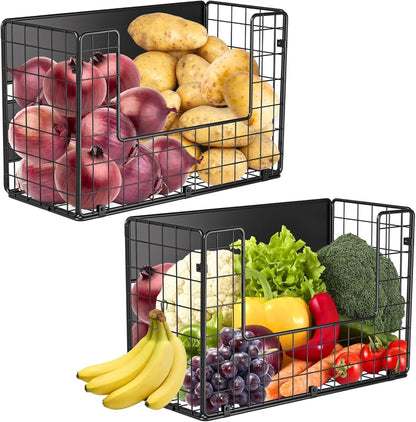 2 Set Magnetic Shelf for Fridge, Fruit Potato & Onion Storage Bins, Pantry Organizers & Storage