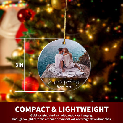 Personalized Christmas Ornaments, Custom Photo & Text 2025 Christmas Tree Ornament, Ideal for Xmas