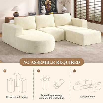 Modular Sectional Sofa with L-Shape Chaise,Cloud Sectional Modern Sleeper Couch with Deep
