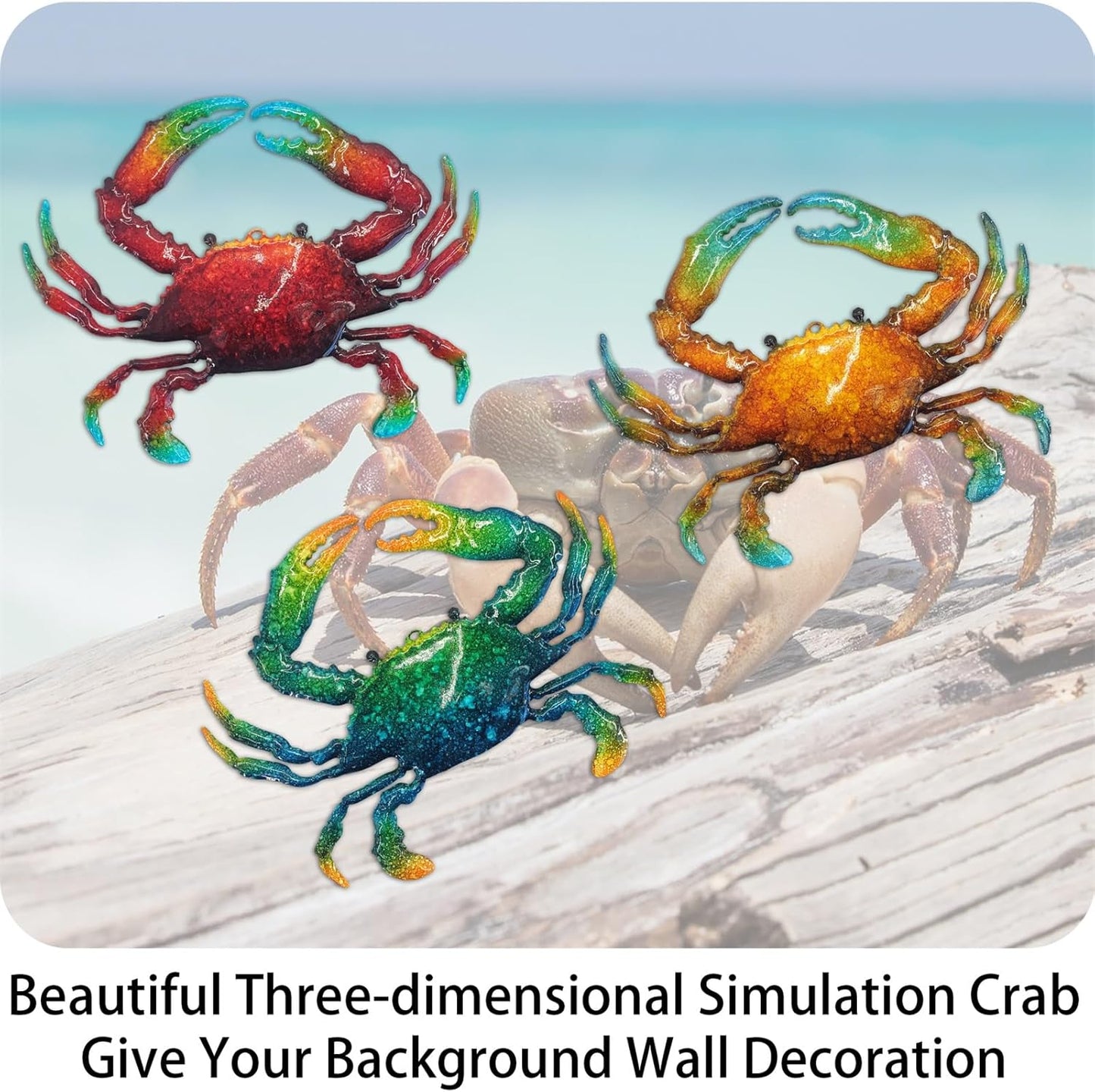 John's Studio Metal Crab Sea Wall Decor Outdoor Garden Hanging Art Sculptures Home Ocean Theme