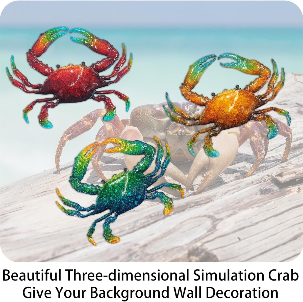 John's Studio Metal Crab Sea Wall Decor Outdoor Garden Hanging Art Sculptures Home Ocean Theme