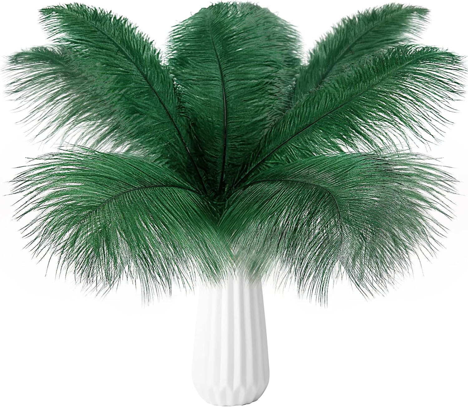 THARAHT Blackish Green Ostrich Feathers 12pcs Natural Bulk 10-12Inch 25cm-30cm for Crafts Wedding