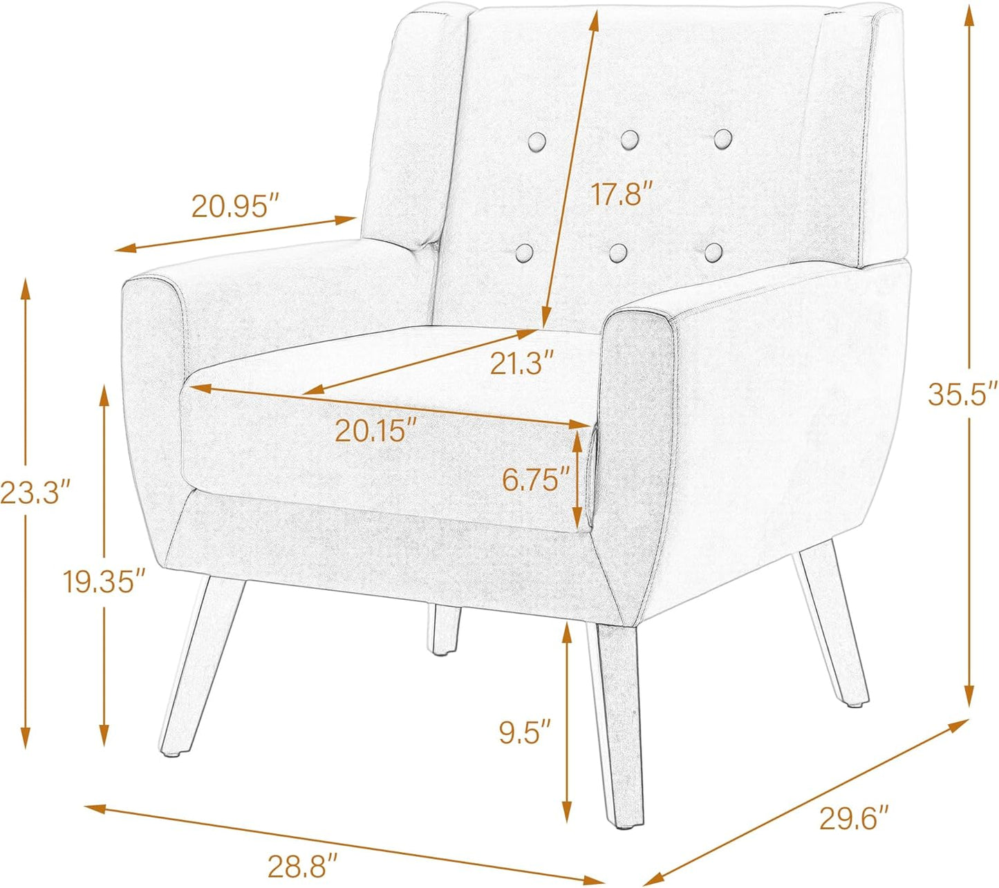 UIXE PU Leather Accent Chairs Set of 2, Modern Arm Club Chair Upholstered Armchair for Living Room